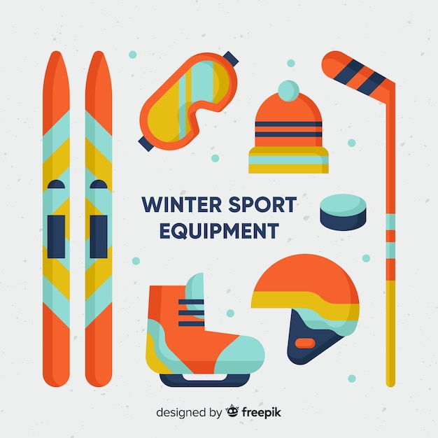 Free vector winter sport equipment