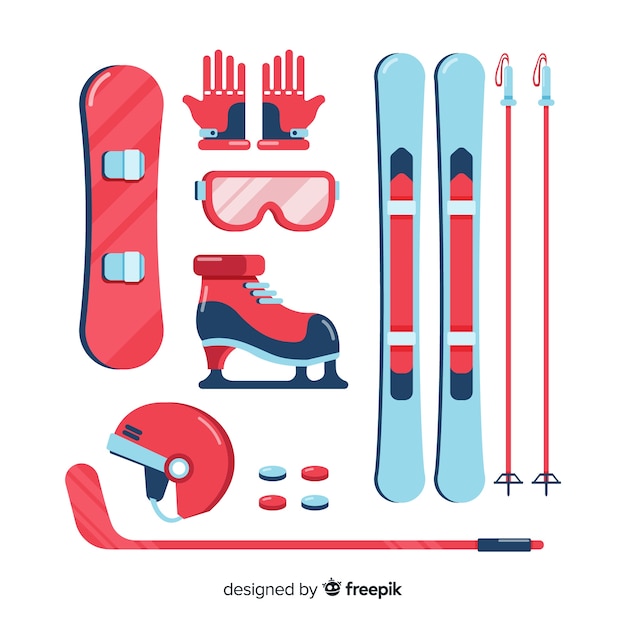 Free vector winter sport equipment