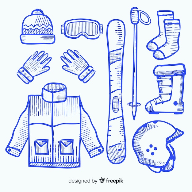 Free vector winter sport equipment