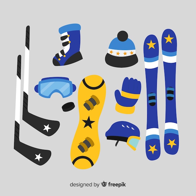 Free vector winter sport equipment