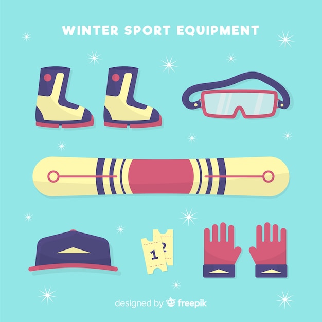 Free vector winter sport equipment