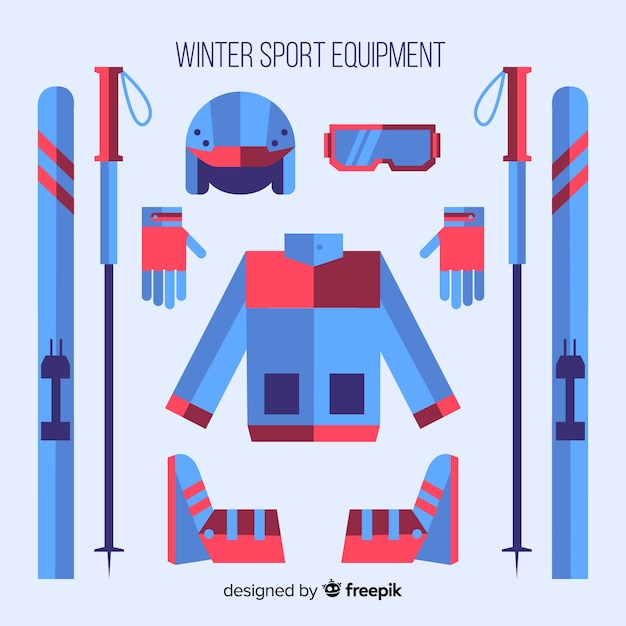 Free vector winter sport equipment
