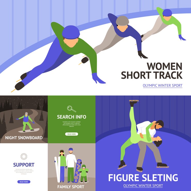 Free Vector winter sport set