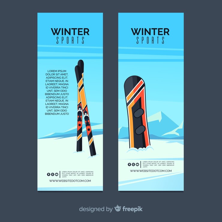 Free Vector winter sports banners