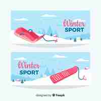 Free vector winter sports banners