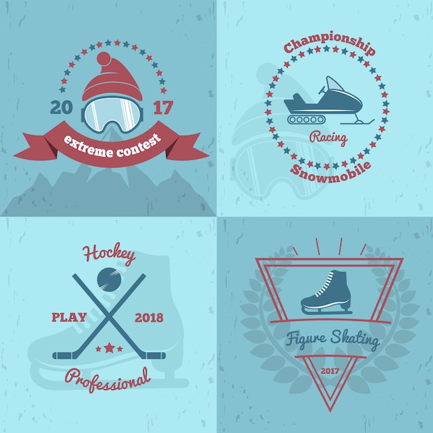 Эмблемы зимних видов спорта 2x2
