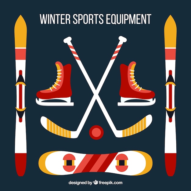 Winter sports equipment set