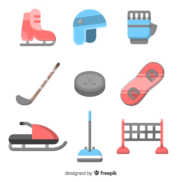 Free vector winter sports equipment set