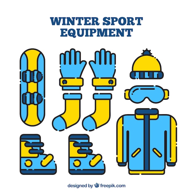 Бесплатное векторное изображение Зимний спортивный инвентарь