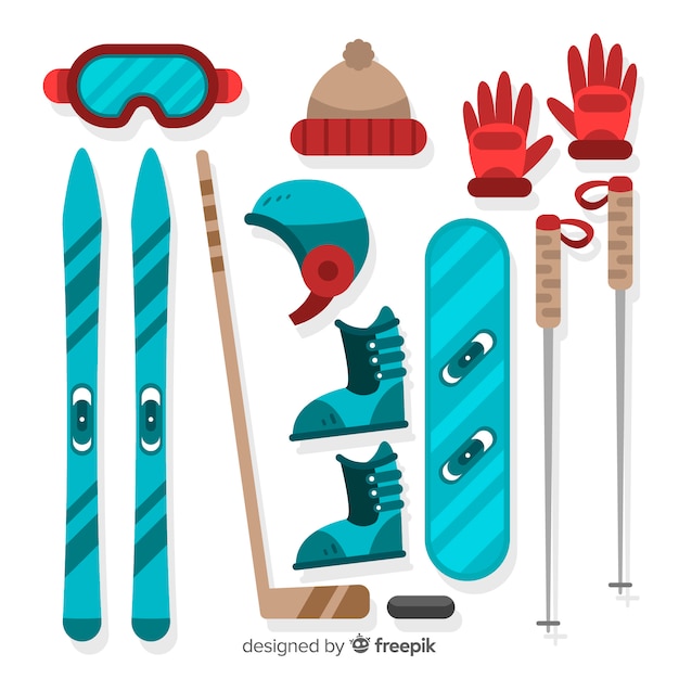 Free vector winter sports equipment