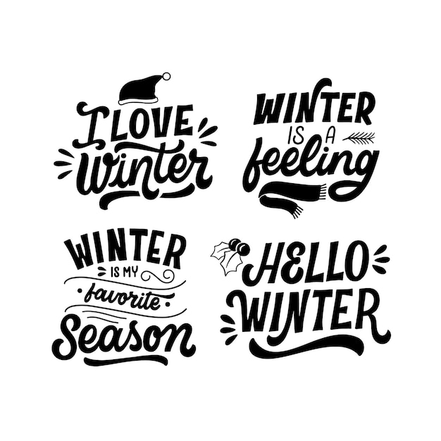 Free vector winter stickers collection