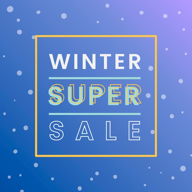 Winter super sale badge vector