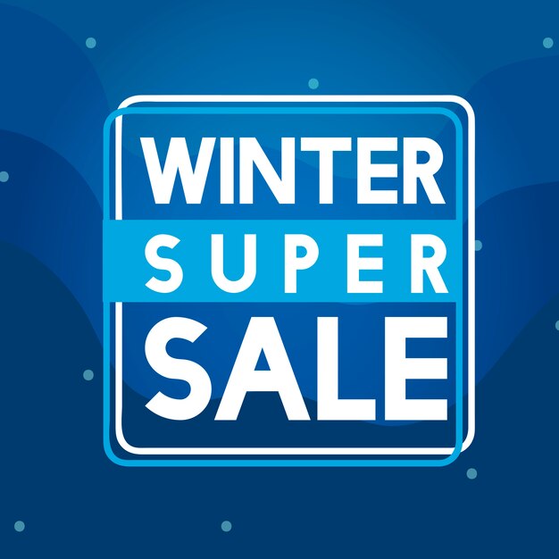 Winter super sale badge vector