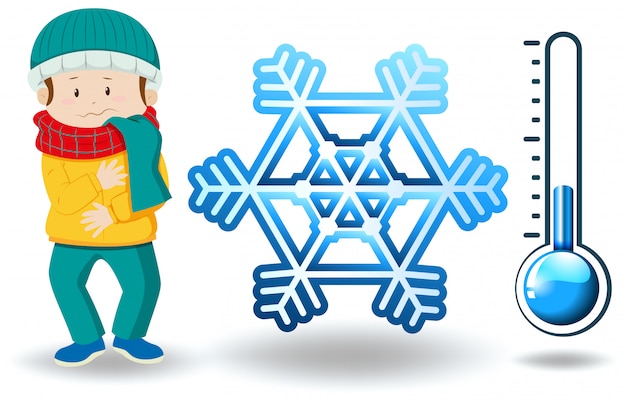 Free vector winter theme with man in winter clothes