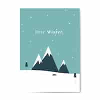Vettore gratuito vettore di progettazione cartolina a tema invernale