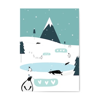 Vettore di progettazione cartolina a tema invernale