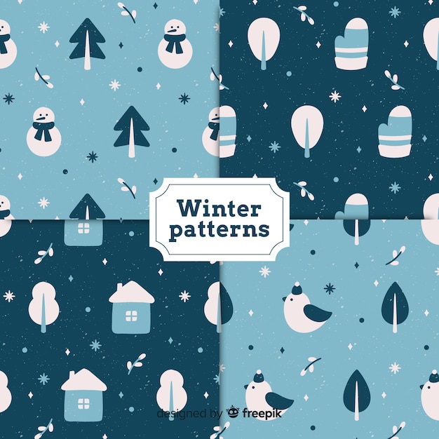 Free vector winter tiny details pattern