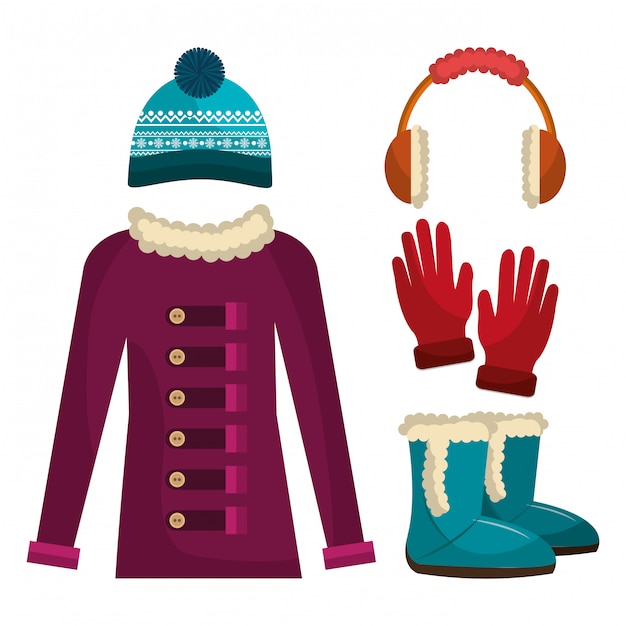 Free vector winter wear, clothes and accesories