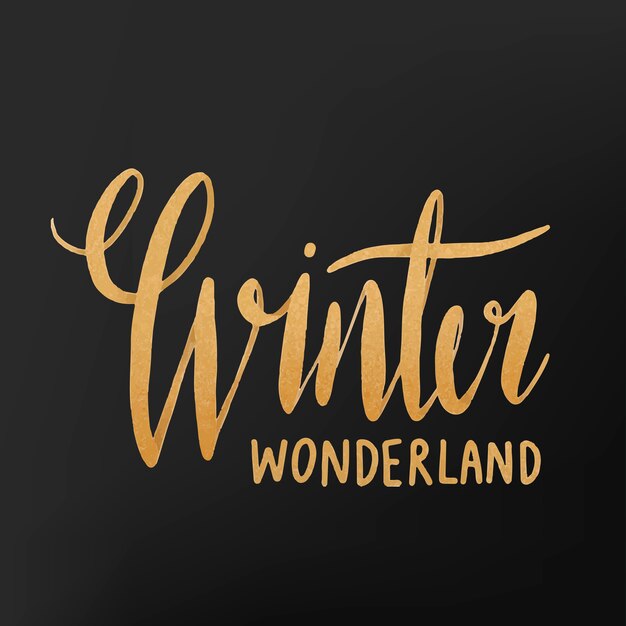 Winter wonderland watercolor typography vector