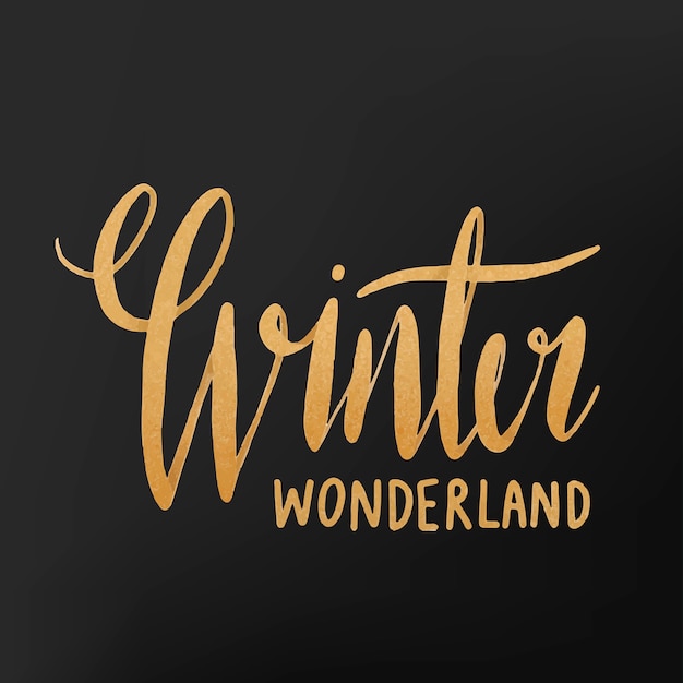冬のワンダーランド水彩タイポグラフィベクトル