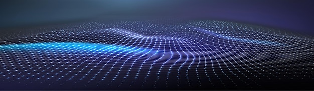 wireframe 3d wave or mountain map