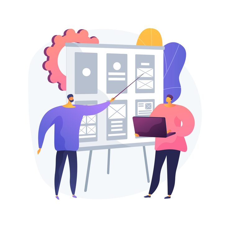 Free Vector wireframe abstract concept   illustration. web page layout, interface element, website navigation, screen blueprint, visual guide, business analyst, user experience, sketch  