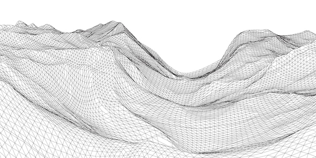 Wireframe landscape banner design