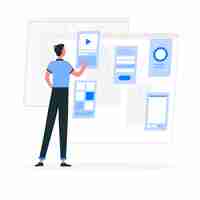 Free vector wireframing concept illustration