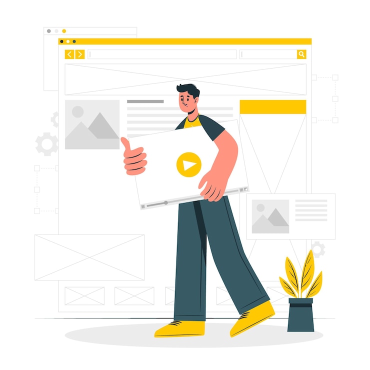 Free Vector wireframing concept illustration