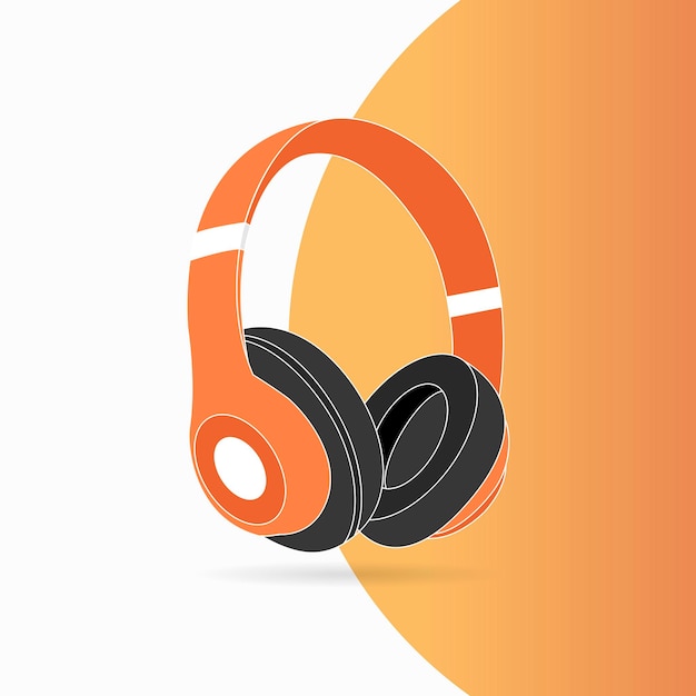 Free vector wireless headphones outline, entertainment device vector illustration
