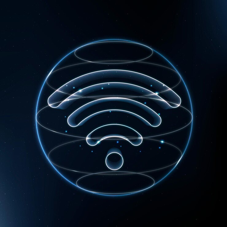 Free Vector wireless internet technology icon vector in blue on gradient background