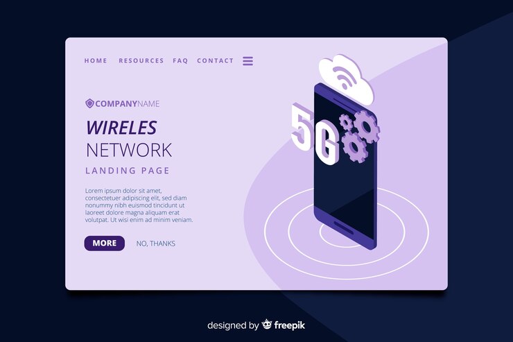 Free Vector wireless network landing page template