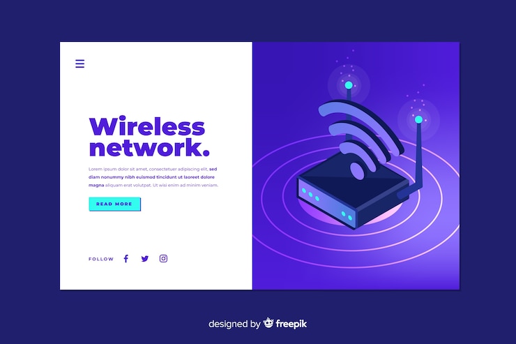 Free Vector wireless network landing page
