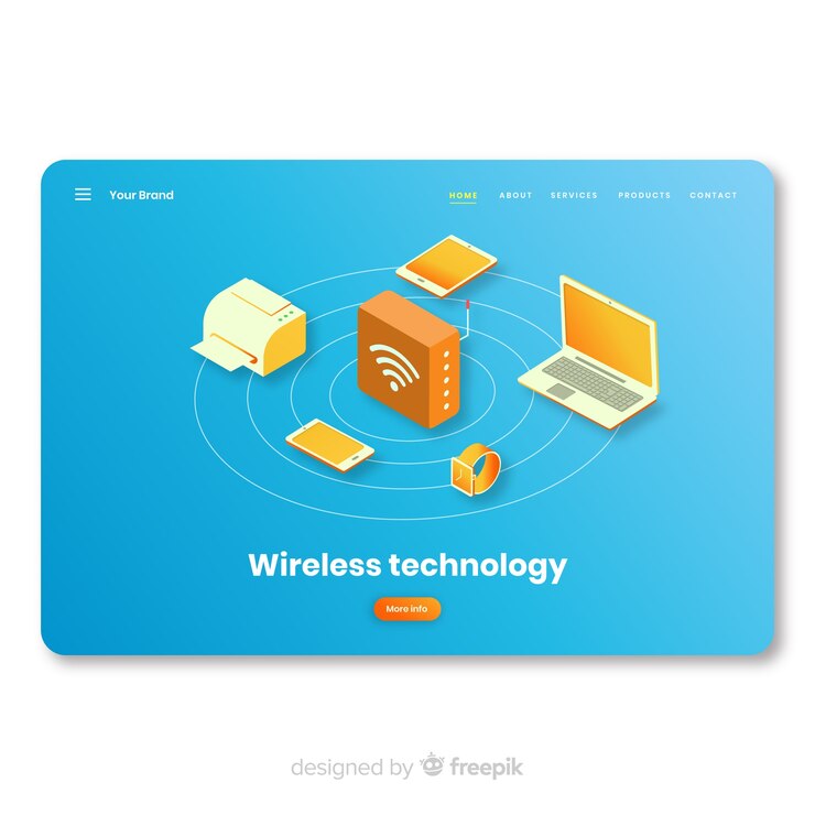 Free Vector wireless network landing page