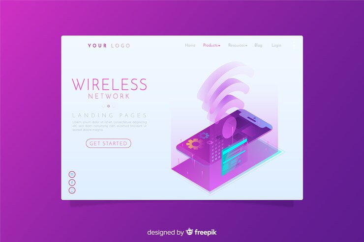 Free Vector wireless network landing page