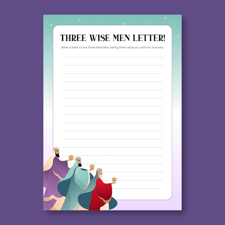 Free Vector wise men worksheet template design