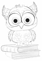 Free vector wise owl on stack of books