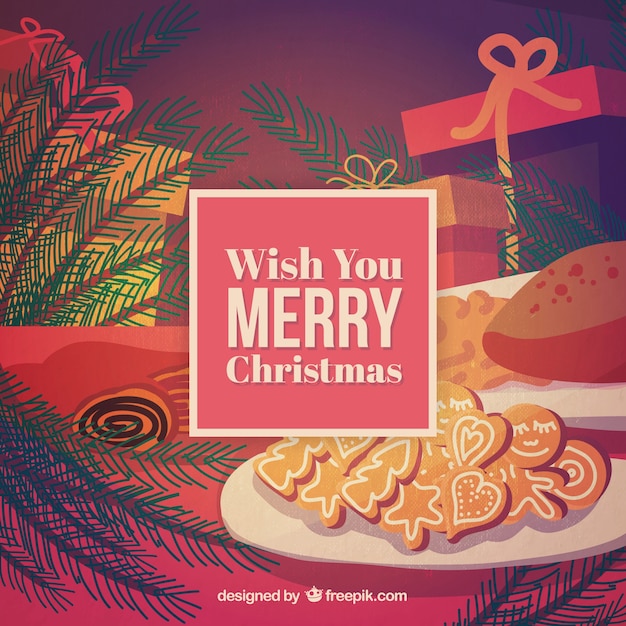 Free vector wish you a merry christmas background