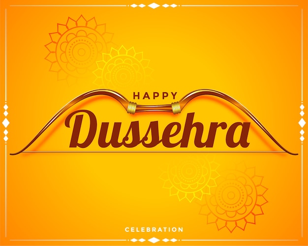 Free vector wishes card design for happy dussehra festival greeting