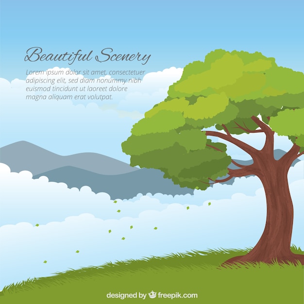 Free vector wistful landscape