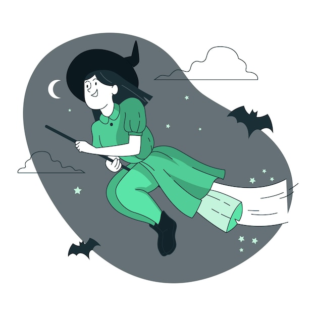 Free vector witch concept illustration