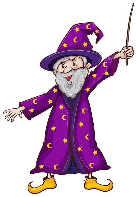 Free vector a witch with a wand