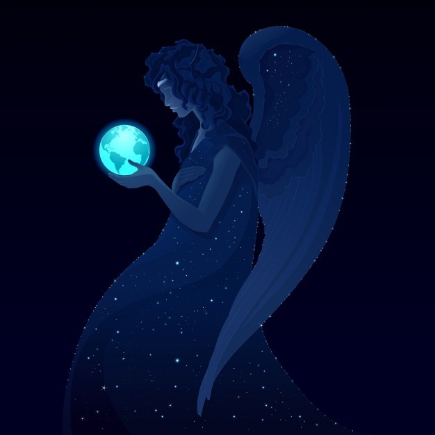 Free Vector with the earth in the hands
