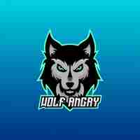 Free vector wolf angry logo esport team design