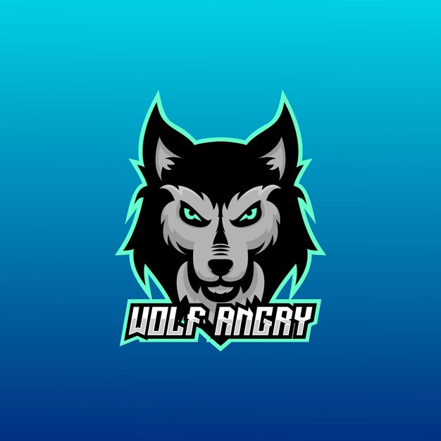 Wolf angry logo esport team design