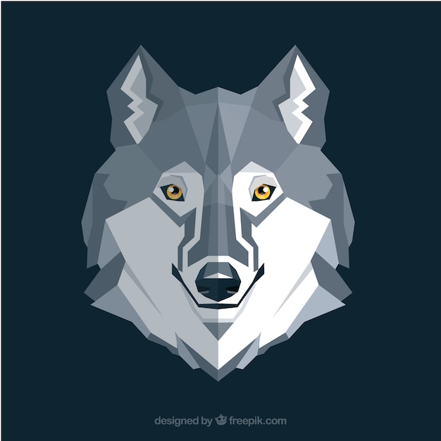 Free vector wolf background in flat design