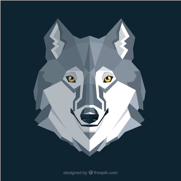 Волк фон в плоском дизайне
