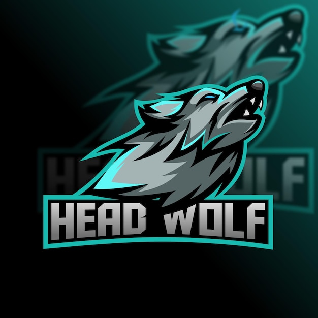 Wolf esport logo gaming team vector