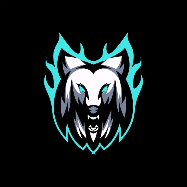 Wolf esport mascot design illustration