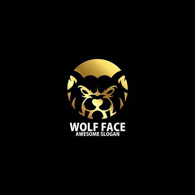 Wolf face logo design luxury icon